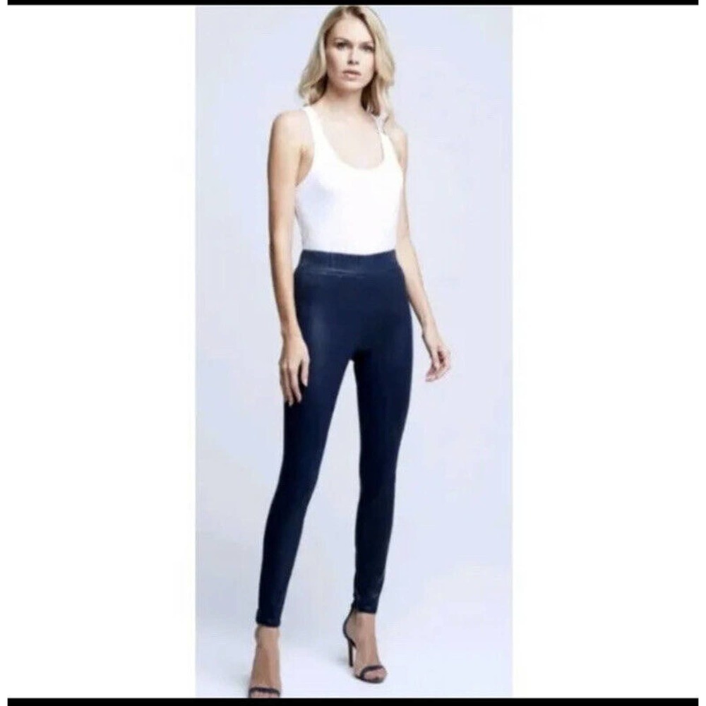 New L'agence Rochelle Coated High Rise Pull On Jean Small Stargazer Navy Blue